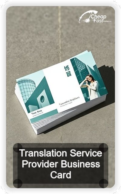 Translation Service Provider business card design sample