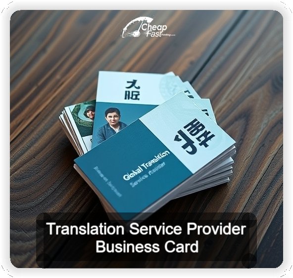 Translation Service Provider business card design sample