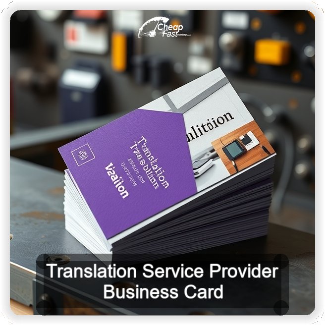 Translation Service Provider business card design sample