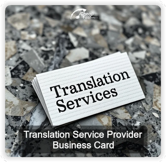 Translation Service Provider business card design sample