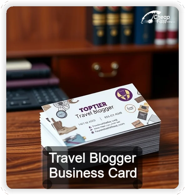 Travel Blogger business card design sample