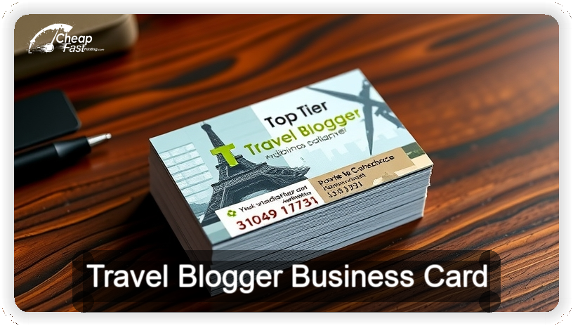 Travel Blogger business card design sample