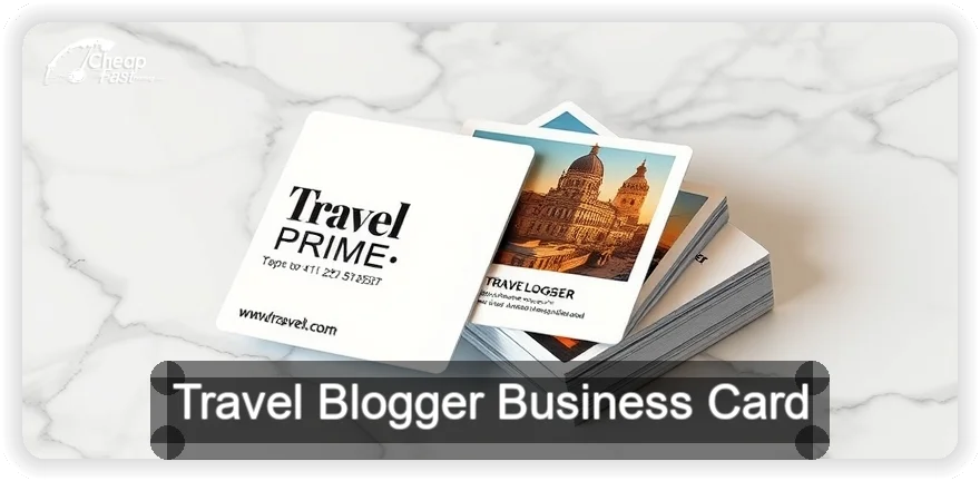 Travel Blogger business card design sample
