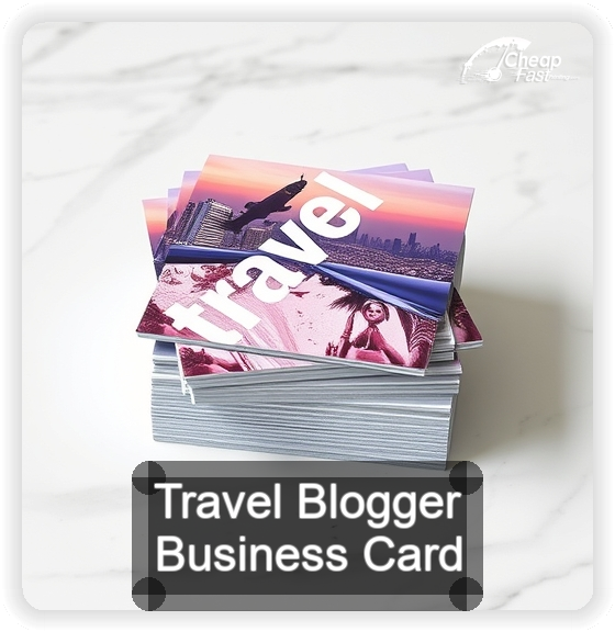Travel Blogger business card design sample