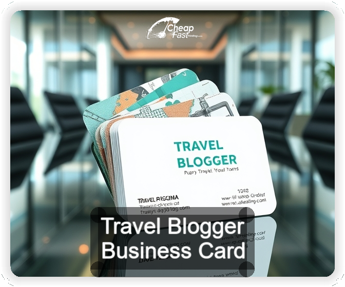 Travel Blogger business card design sample