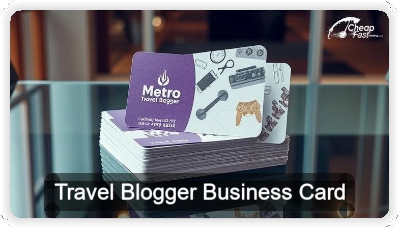 Travel Blogger business card design sample