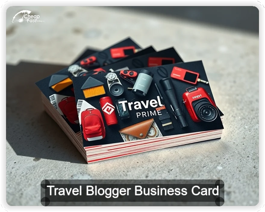 Travel Blogger business card design sample