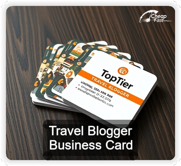 Travel Blogger business card design sample