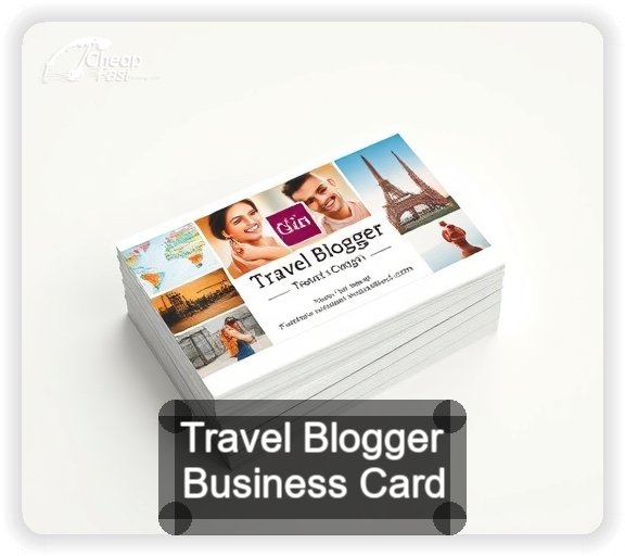 Travel Blogger business card design sample
