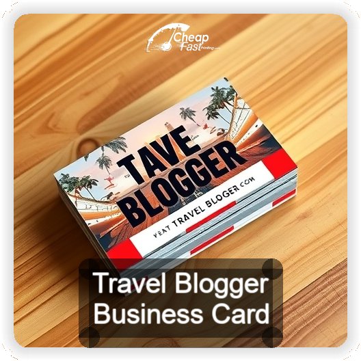 Travel Blogger business card design sample
