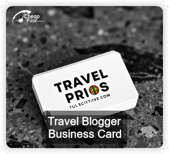 Travel Blogger business card design sample