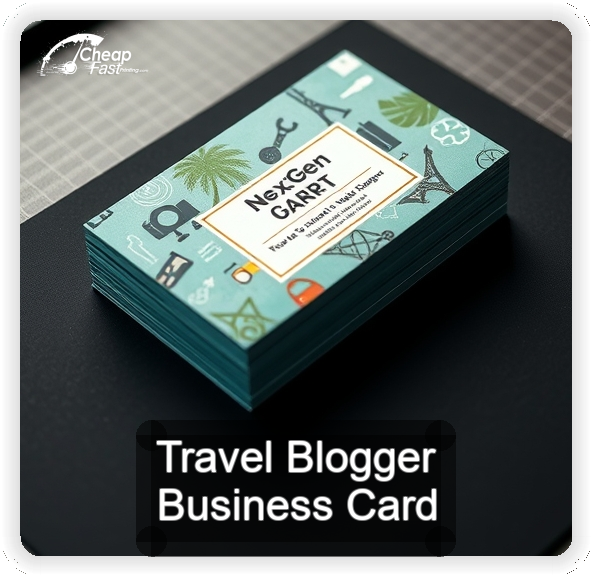 Travel Blogger business card design sample
