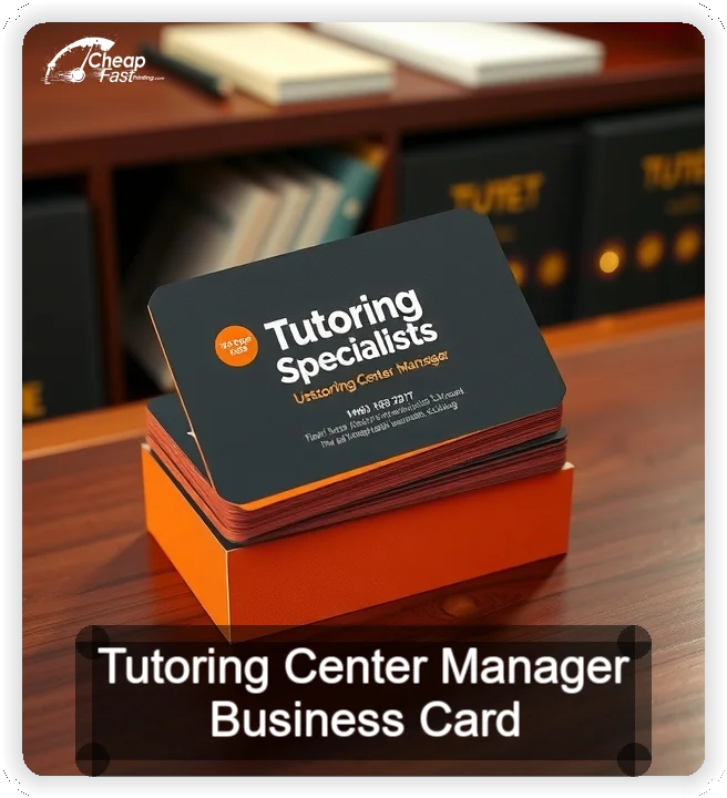 Tutoring Center Manager business card design sample
