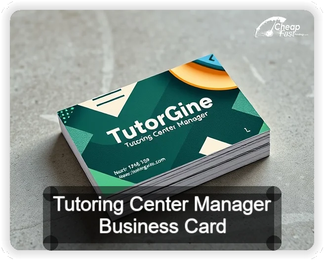 Tutoring Center Manager business card design sample
