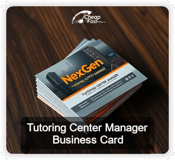 Tutoring Center Manager business card design sample