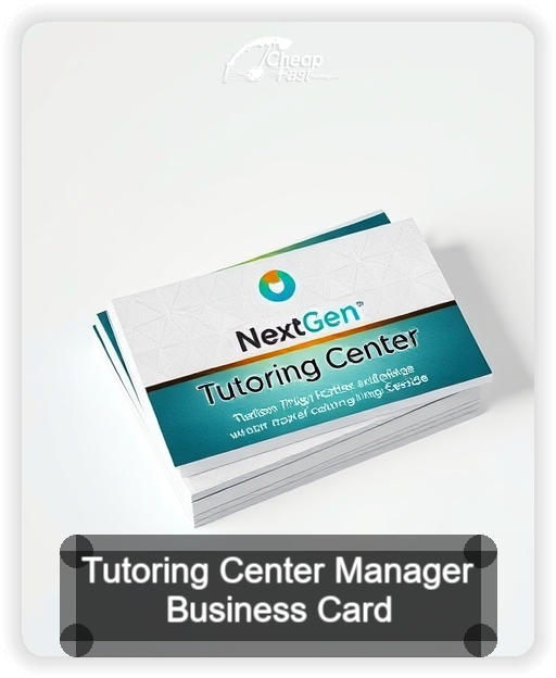 Tutoring Center Manager business card design sample