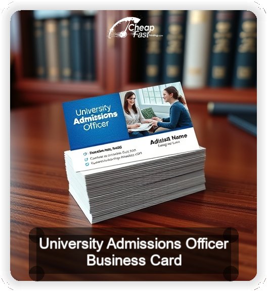 University Admissions Officer business card design sample