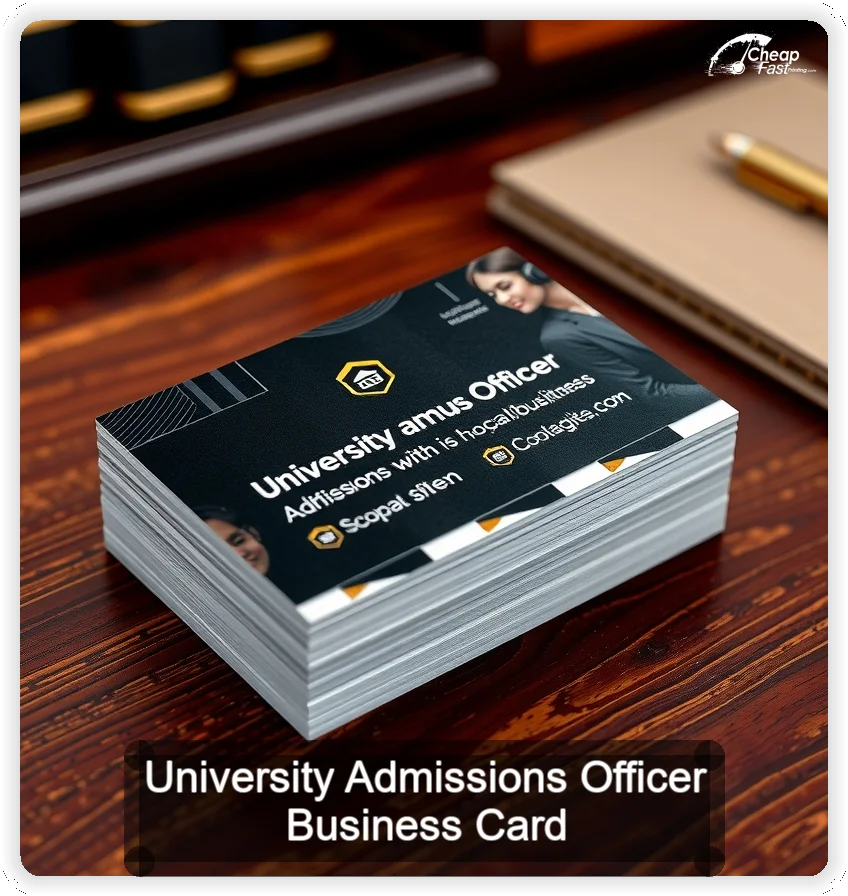 University Admissions Officer business card design sample