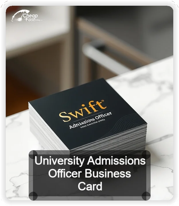 University Admissions Officer business card design sample