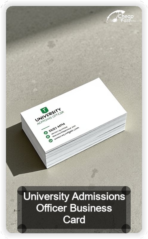 University Admissions Officer business card design sample