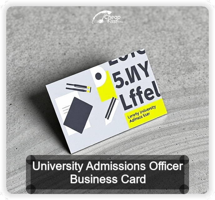 University Admissions Officer business card design sample