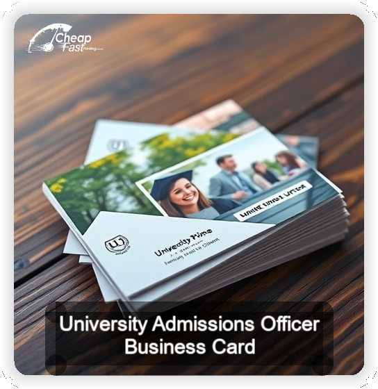 University Admissions Officer business card design sample