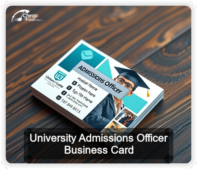 University Admissions Officer business card design sample