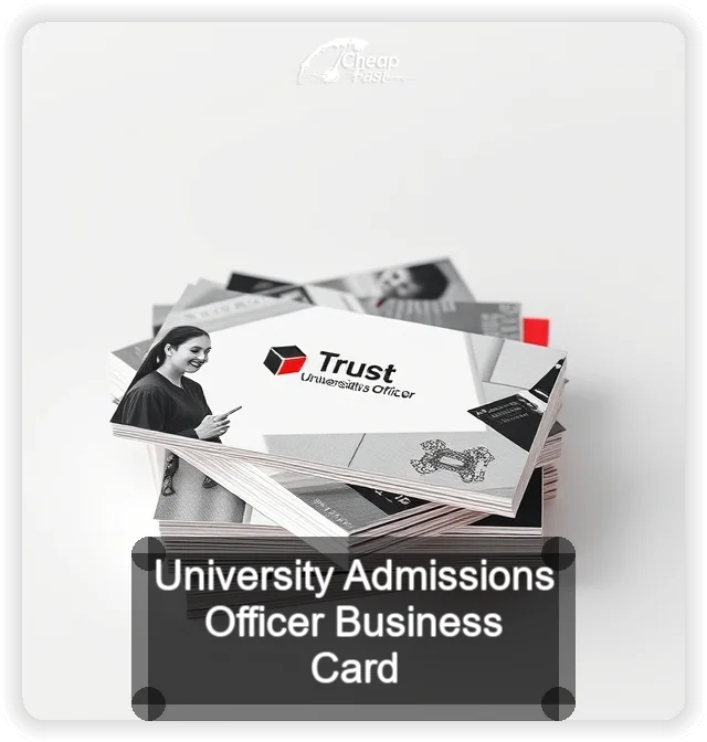 University Admissions Officer business card design sample