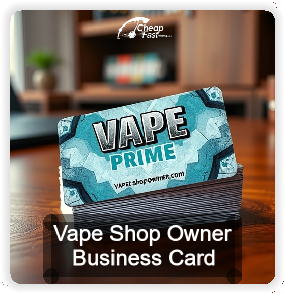 Vape Shop Owner business card design sample