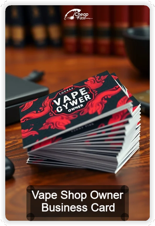 Vape Shop Owner business card design sample