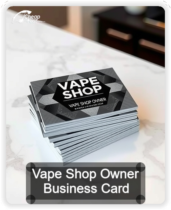 Vape Shop Owner business card design sample
