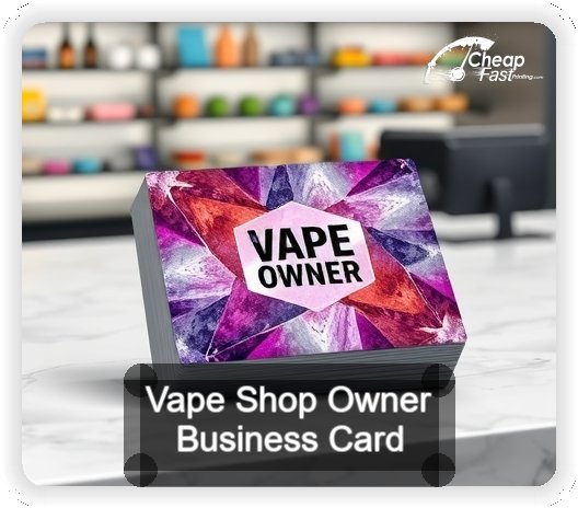 Vape Shop Owner business card design sample