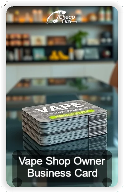 Vape Shop Owner business card design sample