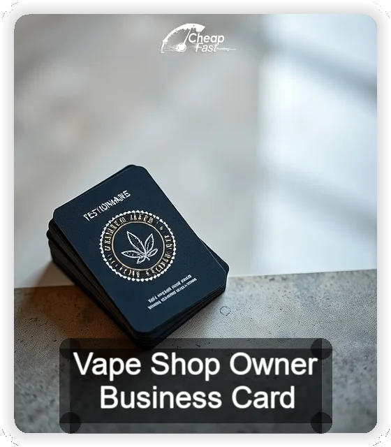 Vape Shop Owner business card design sample
