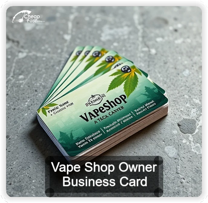 Vape Shop Owner business card design sample