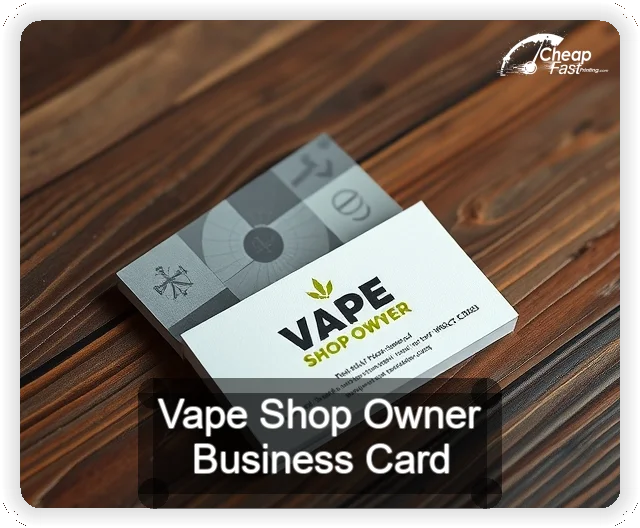 Vape Shop Owner business card design sample