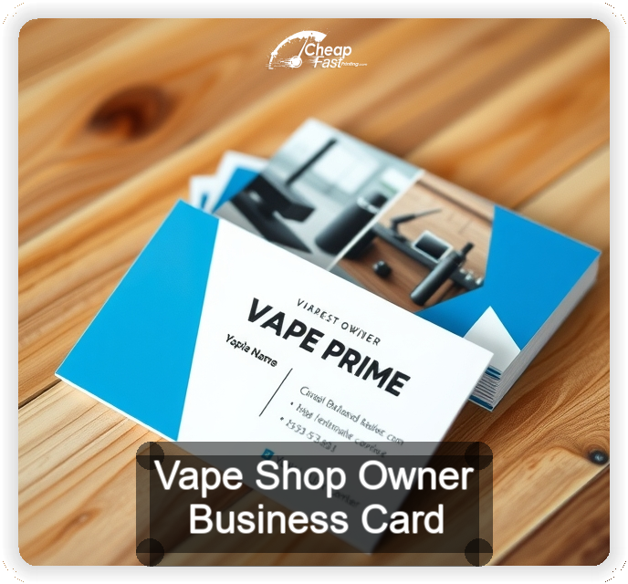 Vape Shop Owner business card design sample