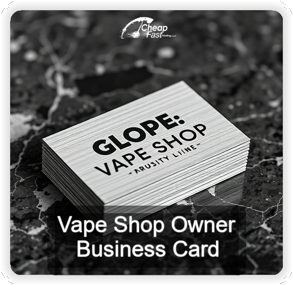 Vape Shop Owner business card design sample