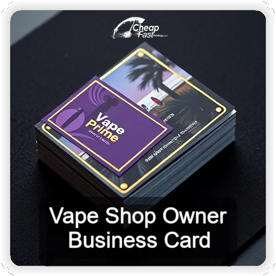 Vape Shop Owner business card design sample