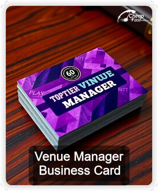 Venue Manager business card design sample