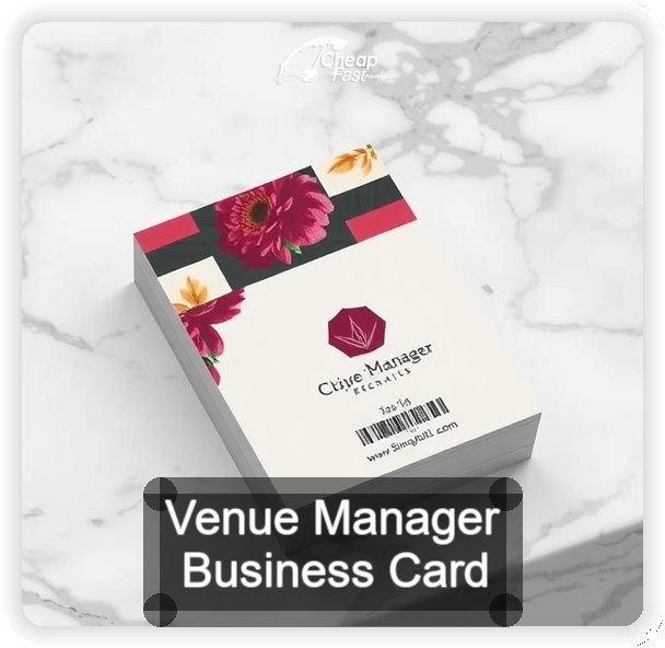 Venue Manager business card design sample