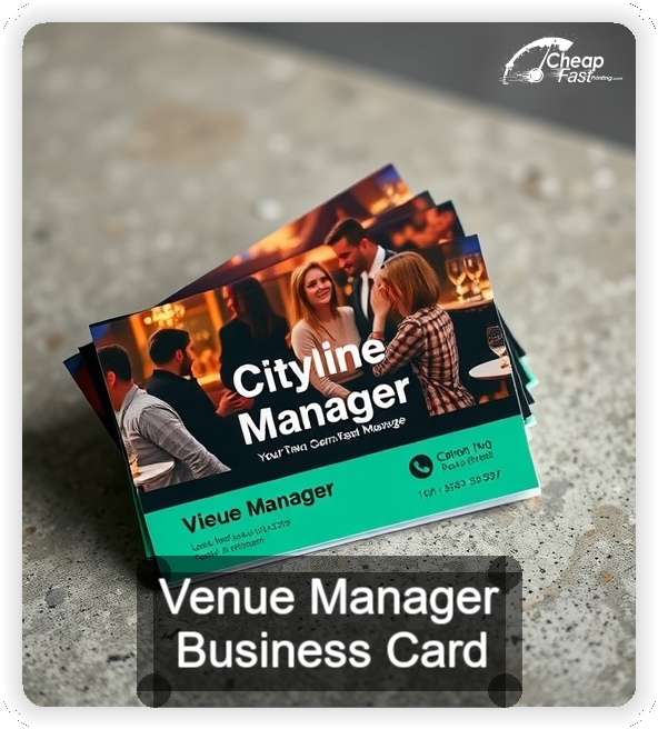 Venue Manager business card design sample