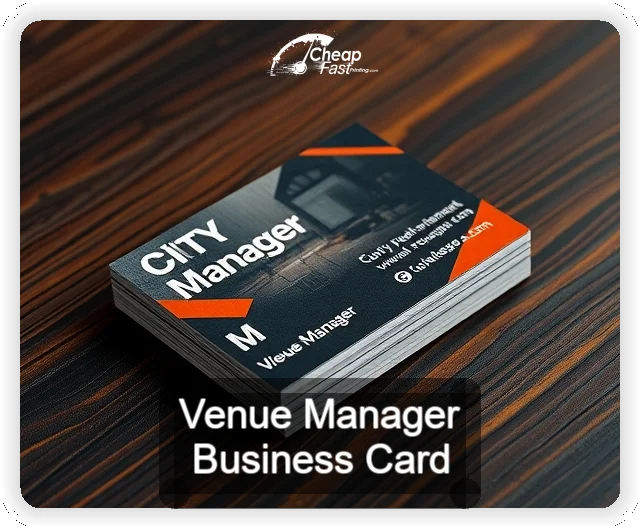 Venue Manager business card design sample