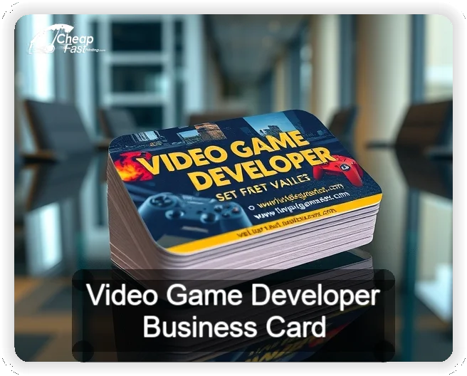 Video Game Developer business card design sample