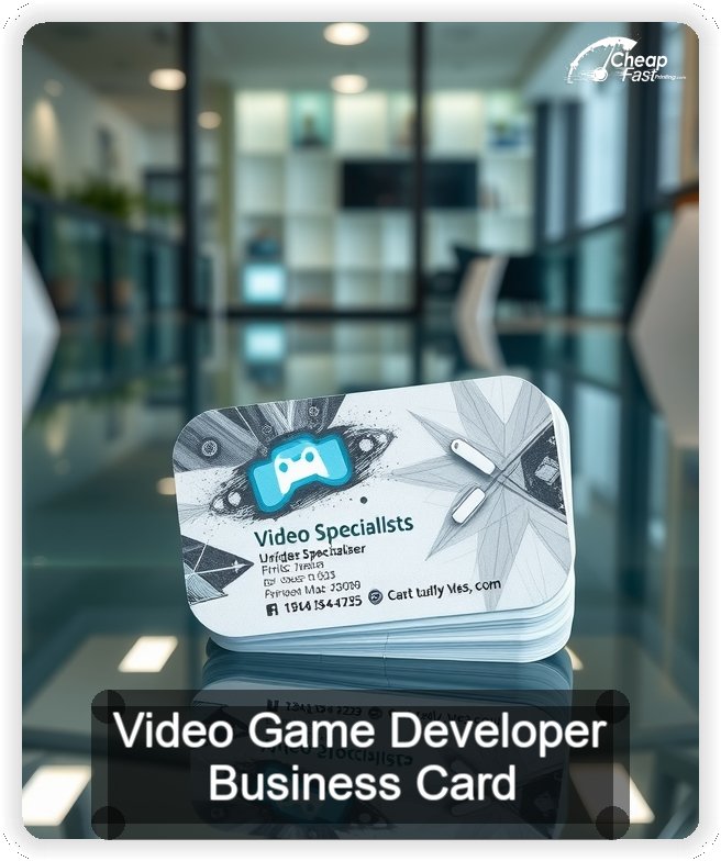 Video Game Developer business card design sample