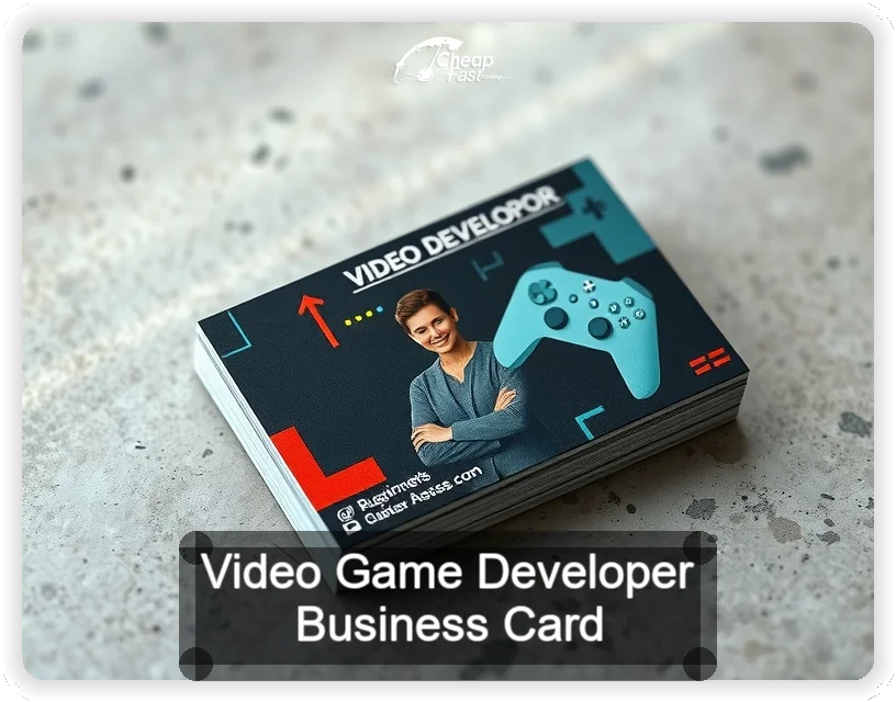 Video Game Developer business card design sample