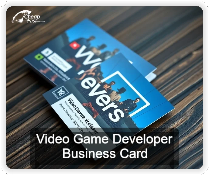 Video Game Developer business card design sample