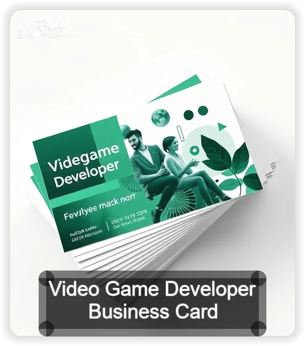 Video Game Developer business card design sample