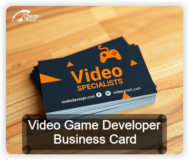 Video Game Developer business card design sample