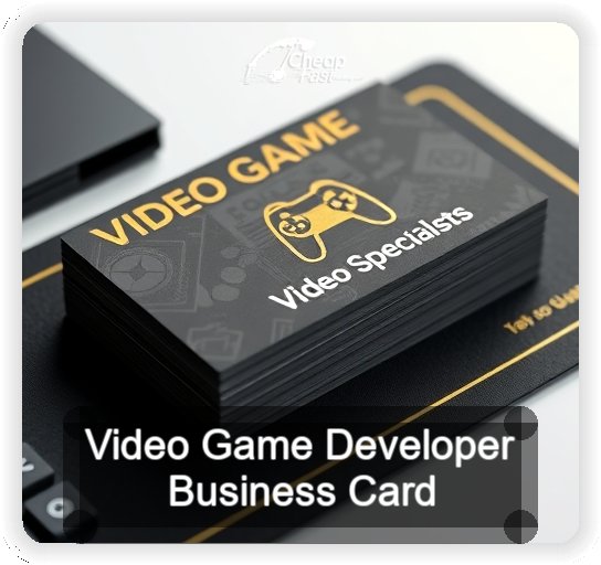 Video Game Developer business card design sample
